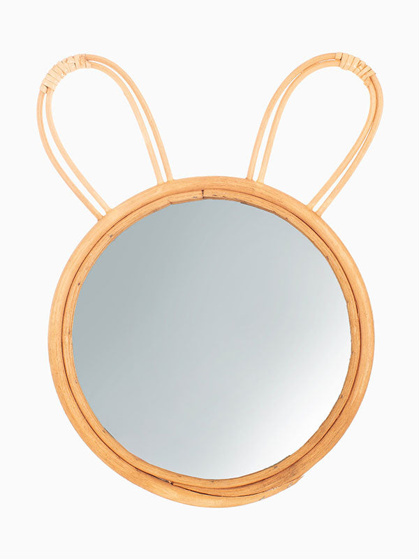 Rattan Bunny Mirror 02