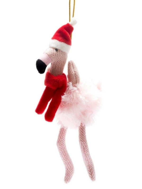 Knitted Christmas Decoration Flamingo