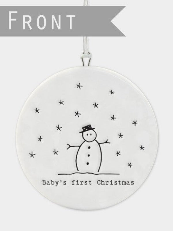 Flat Porcelain Bauble – Baby’s 1st Christmas