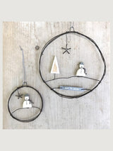 Large Rusty Wire Wreath – Let it Snow