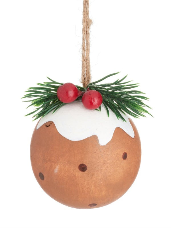 Christmas Pudding Wooden Bauble