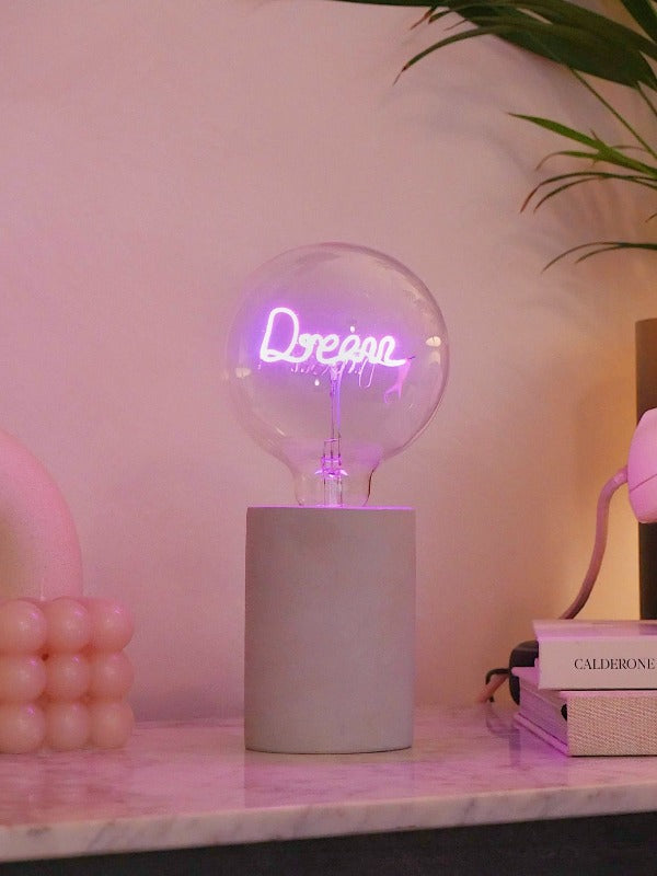 LED Neon Text Lamp - Dream (screw down bulb)
