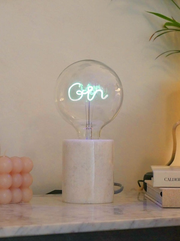 LED Neon Text Lamp – Gin (Screw Down Bulb)