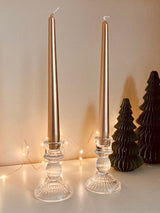 Glass Candle Holders/Candles - Rose Gold