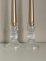 Glass Candle Holders/Candles - Rose Gold