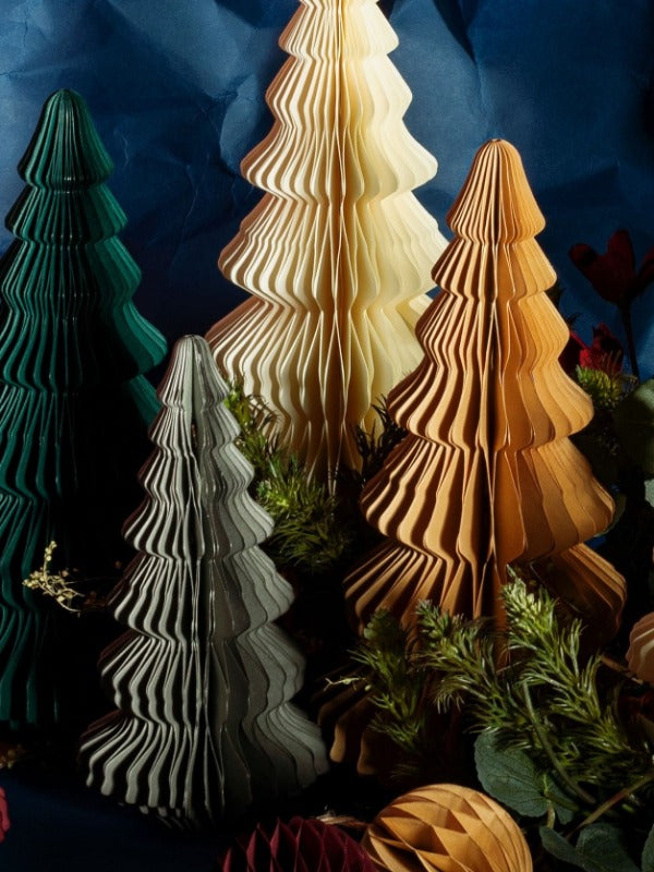 Grey Honeycomb Tree Paper Decoration - 18cm