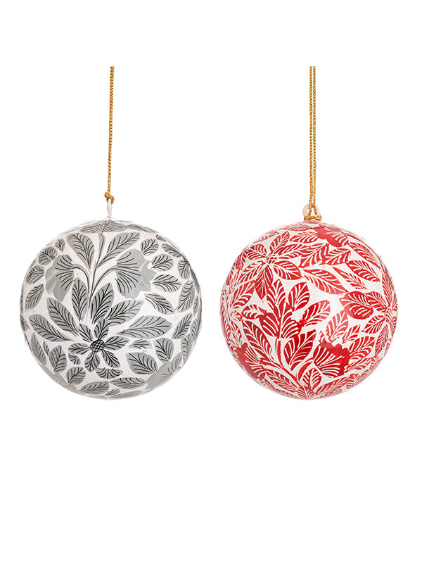 Papier Mache Kashmiri Bauble Assorted Colours Tatton Home