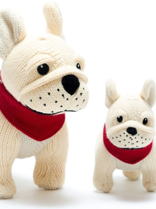 Knitted French Bulldog Rattle
