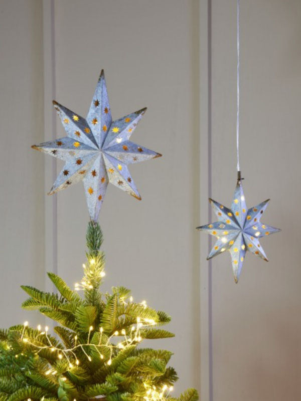 White LED Hanging Star Tree Topper