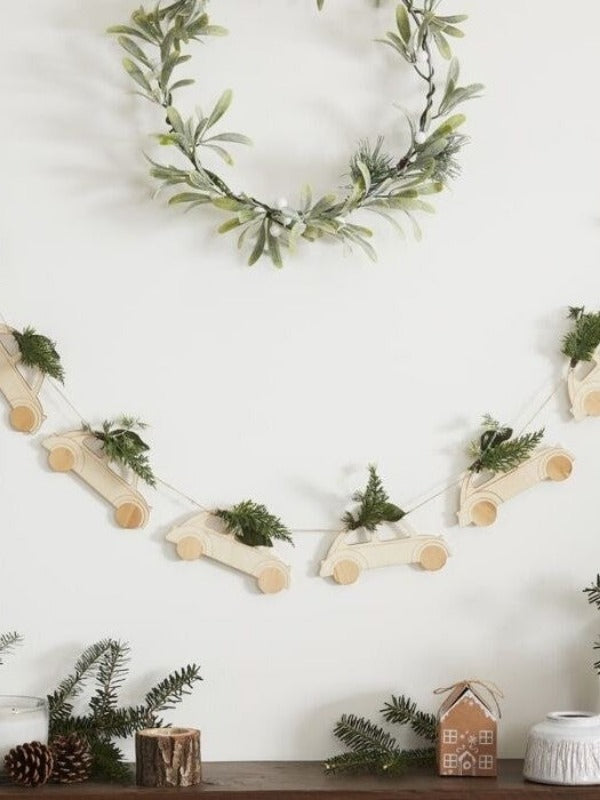 Festive Wooden Car Bunting