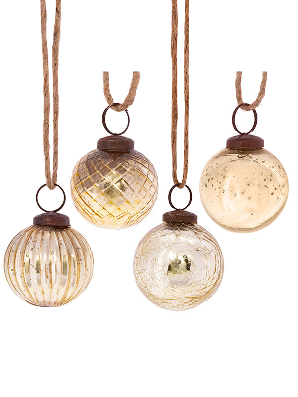 Crackle Glass Bauble Gold Isolated