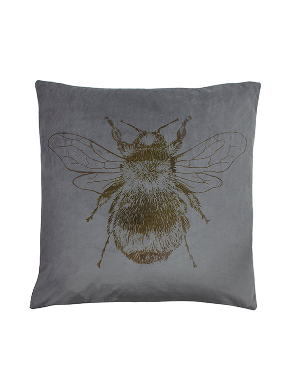 Feature Bee Cushion Grey Front