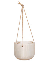 Grooved Hanging Planter White