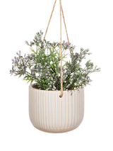 Grooved Hanging Planter White
