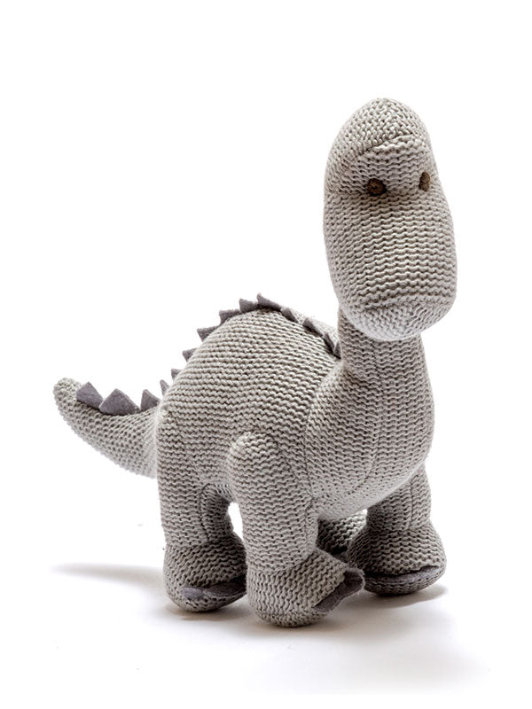 Knitted Dinosaur Toy Small Grey
