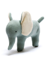 Knitted Elephant Toy Small Teal
