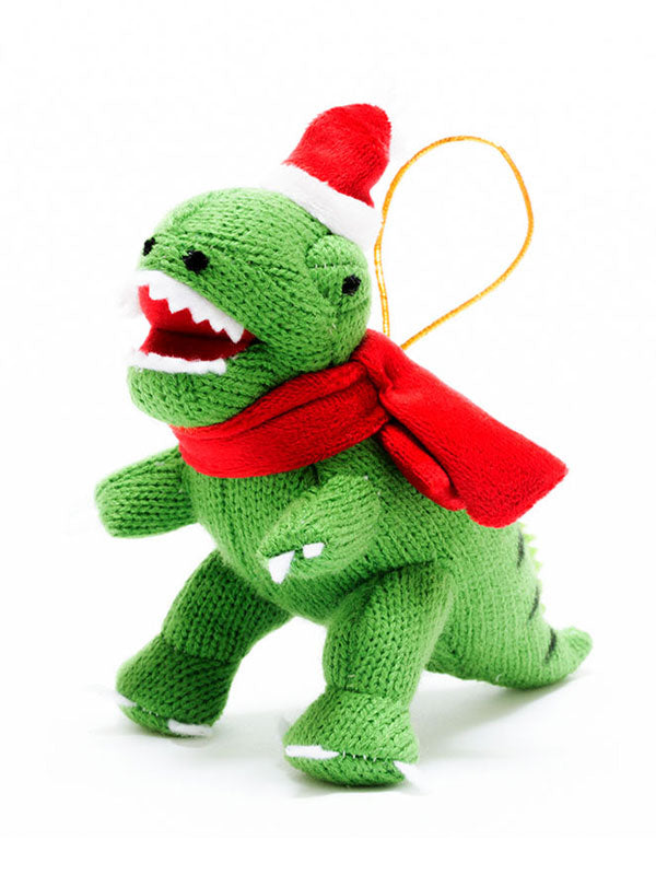 Knitted Christmas Decoration T Rex